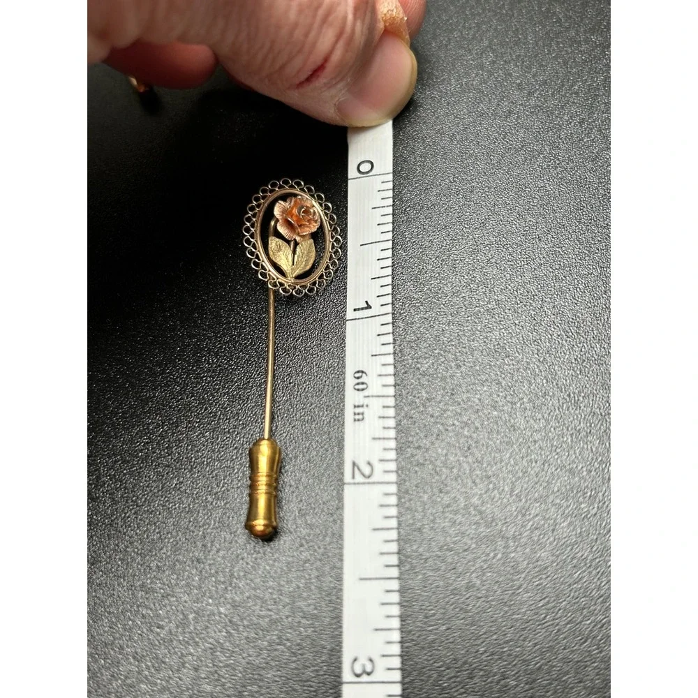 VTG‎ Stick Pin Lot Butterfly Rose Floral Victorian Revival Cottagecore Jewelry